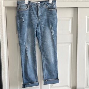 Women’s Blue Distressed Jeans